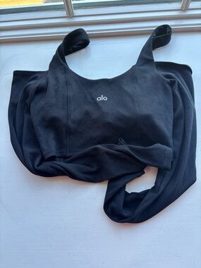 ALO Yoga Black Ribbed Cropped Tank